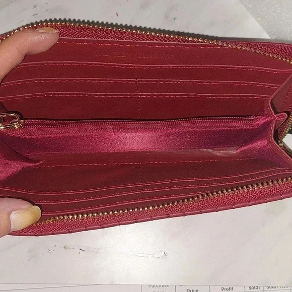 NWT BADGLEY MISCHKA Long Maroon Wallet with Phone Pocket with Wristlet - Picture 8 of 10
